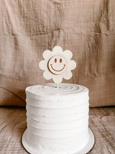 Load image into Gallery viewer, Daisy Cake Topper | Smiley Face Cake Topper | Groovy birthday Cake Topper | Retro Cake Topper
