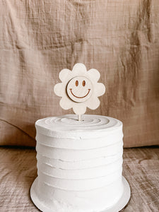 Daisy Cake Topper | Smiley Face Cake Topper | Groovy birthday Cake Topper | Retro Cake Topper