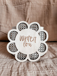 Rattan Cane Name Sign | Rattan Cane Daisy | Nursery Decor | Newborn Announcement