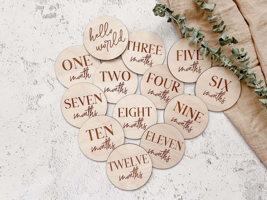 Wooden Milestone Discs | Baby Milestone Cards