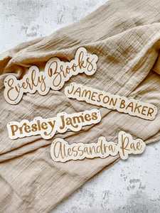 Name Wooden Cutout | Newborn Name Announcement | Birth Announcement